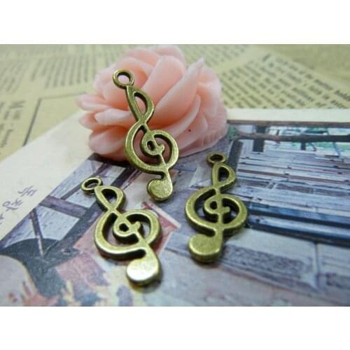 Diy accessories vintage ancient bronze music c1107 10 *26mm