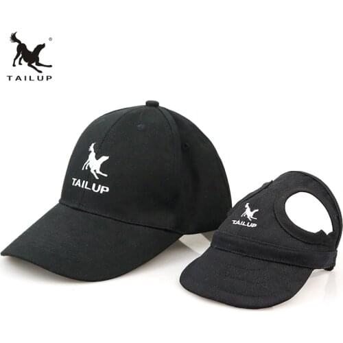 TAILUP Pet Hat With Ear Holes Dog Sport Baseball For Sun Protection Adjustable Buckle Design Outdoor Wear-Resistant Dog Cap