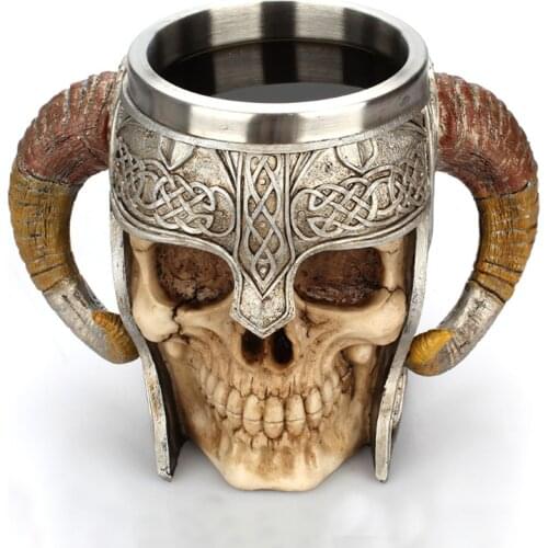 Stainless steel skull water bottle drinking tea beer mug coffee cup drink bottle gift