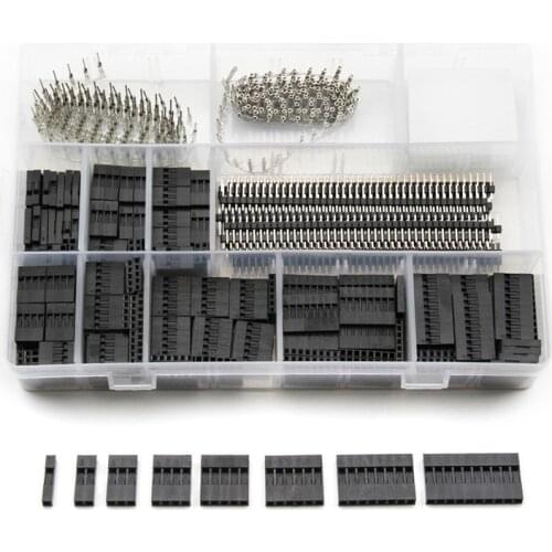 Black 2.54mm Dupont Connector 670pcs Jumper Wire Cable Pin Header Pin Housing and Male/Female Pin Head Terminal Adapter Plug Set