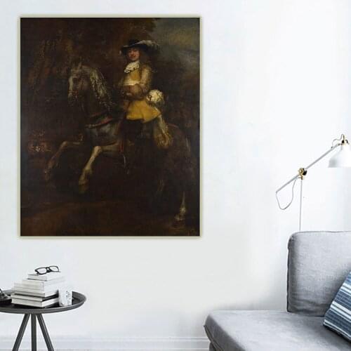 Citon《Frederick Rihel on Horseback》Rembrandt Canvas Oil Painting Artwork Poster Picture Wall Background Decor Home Decoration