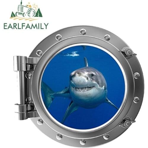EARLFAMILY 13cm x 12.5cm Car Sticker Adesivi Adesivo Sticker Tunning Auto Moto Squalo Pesci Pesce Teschi Waterproof Car Styling