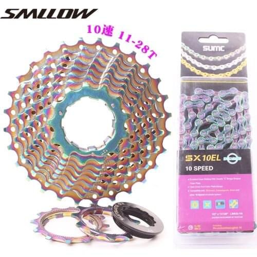 SUNSHINE-SZ COLORFUL Road Bike 10 Speed 11-28T Bicycle Cassette Gravel Bike Freewheel 30s Flywheel Sprocket