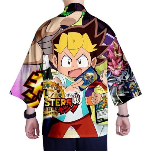 Japan Cartoon Card Games Kimono Shirt 3d Print Fashion Hip Hop Men Seven Point Sleeve Tops Harajuku Cardigan Jackets Clothes 4XL
