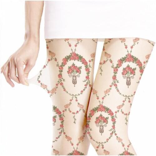 Japanese style 80D Sweet Lolita tights white Cherry blossoms pattern stockSilk stockings 1order=1pc