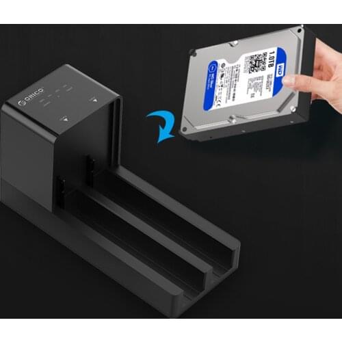 Dual Bay 3.5" HDD External Hard Drive Dock Station Enclosure, 20TB Capacity, Better Heat Dissipation Design