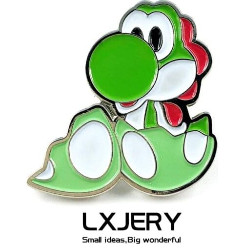 LXJERY Cartoon Enamel Mario Yoshi Pin Badge On Backpack Cute Brooch Pins For Clothes Broche For Women Girls Gift