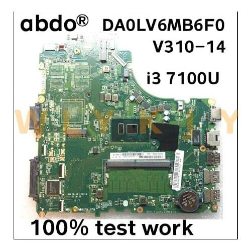DA0LV6MB6F0 for Lenovo V310-14IKB V310-14ISK E42-80 notebook motherboard computer CPU i3 7100U RAM 4G 100% test work