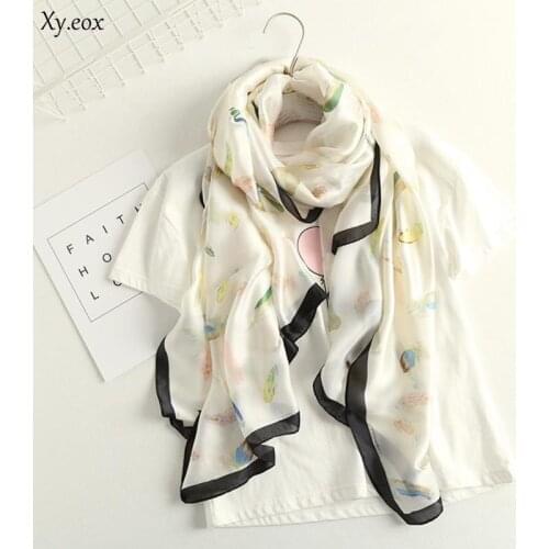 Newest western fashion silk scarf ladies long shawl soft scarves silk dual-use scarf neckerchief