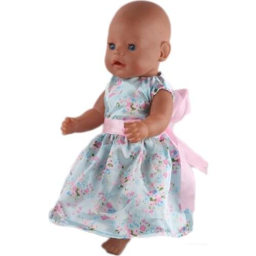 New Arrivals Doll Clothes Dress With Pink Bow For 18 Inch American Doll & 43 Cm Born Doll For Generation Toy Accessories