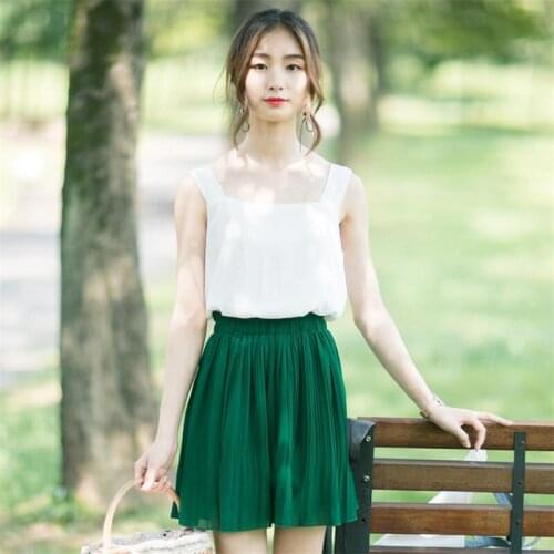 Solid Chiffon Women Tank Tops 2020 All-Match Hot Sale Slim Casual Women Tank Tops Basic Style Sleeveless Vestido Plus Size M-7XL