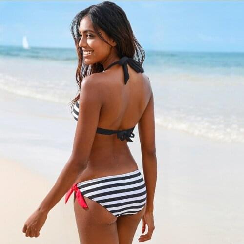 Beach Lady Sexy Bikini Stripe Bodysuits Bandage Swimsuit 2020 Summer Striped Triangle Swimwear Beachwear Bathing Suit Beachwear