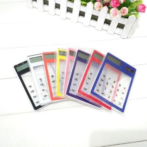 Useful Calculator LCD 8 bits Digit With Touch Screen Ultra Slim Transparent Solar Stationery Clear Scientific Office