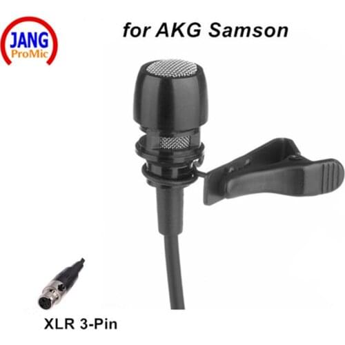 Professional Condenser Microphone Lapel Transmitter Microfone for AKG Samson etc Wireless Microphone System Mini XLR 3pin