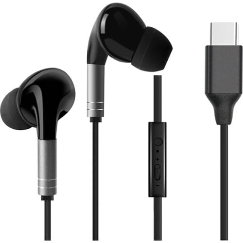Deep bass type-c earplugwired earbuds USB-C jack in-ear headset type c plug earphone with microphone volume control headphone
