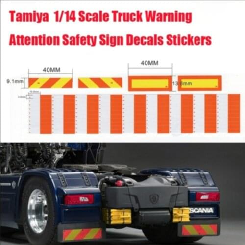 Rc Trucks Waterproof Warning Decals Gamish Stickers Trim For 1:14 Hobby Toys Tamiya Truck Scania Benz Actros MAN TGX VOLVO FH16