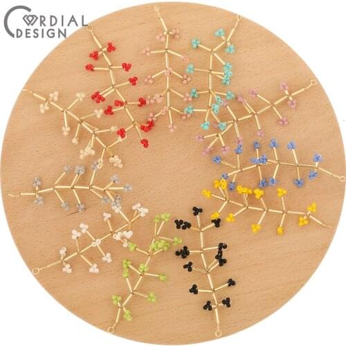 Cordial Design 40Pcs 22*56MM Jewelry Accessories/Hand Made/Pendant/DIY Making/Branch Shape/Seed Bead Charms/Earring Findings