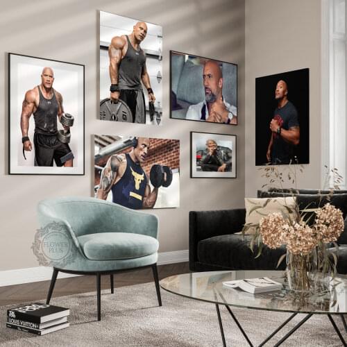 The Rock Dwayne Johnson Workout Fitness Bodybuilding Muscle Art Painting Silk Canvas Poster Wall Home Decor