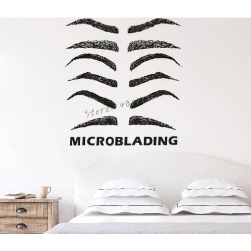 Various Eyebrows Vinyl Wall Mural Beauty Studio Decoration Microblading Logo Wall Sticker Lashes Brows Design Wall Decal AZ814