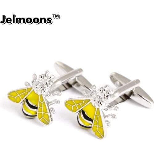 Yellow Style Bee cufflinks Unique animals cuff link