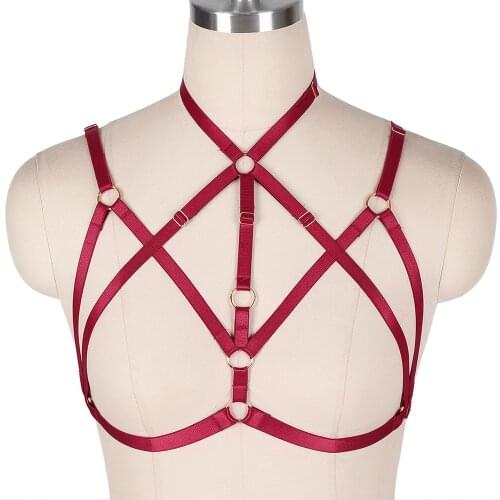 Harajuku Womens Lingerie Bondage Cosplay Sexy Cage Bra Body Harness Costumes Erotic Lingerie Bdsm Stockings Garter Strap Belt