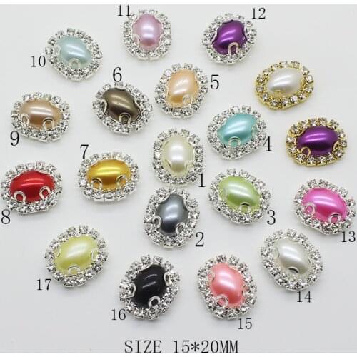 ZMASEY 17 Color Buttons 10Pcs/Lot 15*20mm Sewing Decoration Pearl Button For Clothing Handwork Accessories Holiday Party