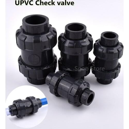 1pc I.D 20~63mm UPVC Union Ball Check Valve Fish Tank Aquarium PVC Valve Garden Irrigation Accessories Plastic Check Valve