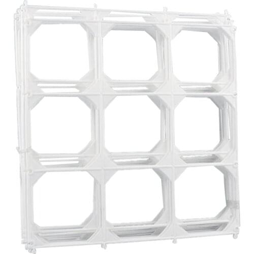 10Pcs White Square 9 Grids Balloon Plastic Square Holder Stage Background Large Mesh Wall Decoration