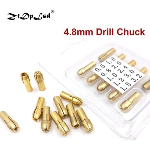 10Pcs/Lot Mini Drill Chucks Adapter 0.5-3.2mm Dremel Mini Drill Chucks Chuck Adapter Micro Collet Brass For Power Rotary Tool