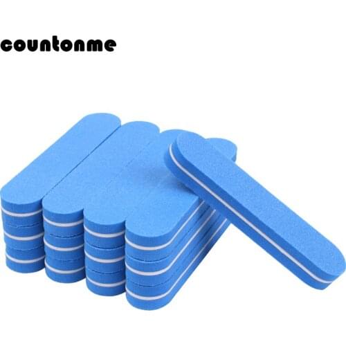 100Pcs Blue Nail Files 9*2cm Mini Sponge Nail Buffer Professional Nail Files Block Buffing 100/180 Polishing File DIY Tools Set