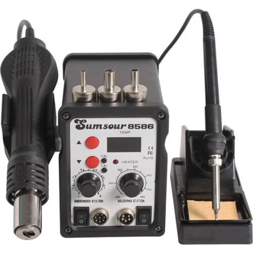 110V 220V 8586 700W 2 In 1 SMD Soldering Station Hot Air Gun Soldering Soldering Repair Machine Free Gift Magnifying Glass