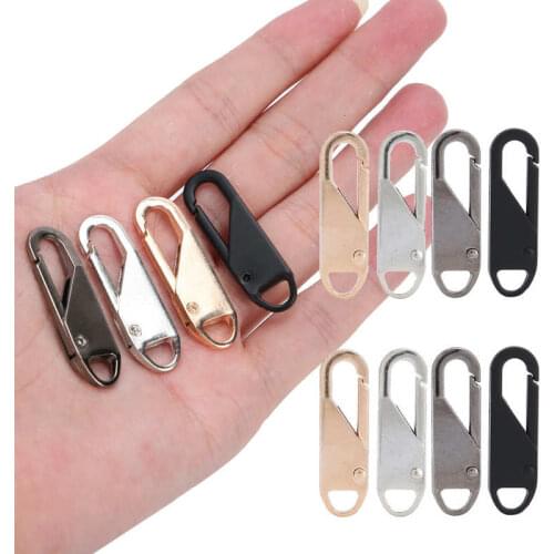12pcs Universal Instant Fix Zip Replacement Zi Detachable Alloy Spring Zipper Puller Zipper Replacement Zipper Tags Zip Fixer