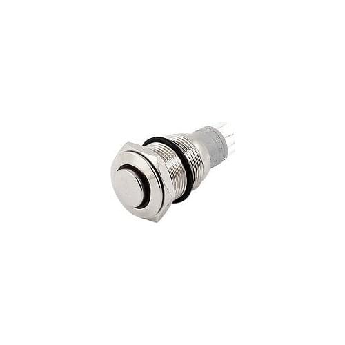 16mm Dia Thread Red LED Light Momentary Push Button Switch SPDT DC 24V