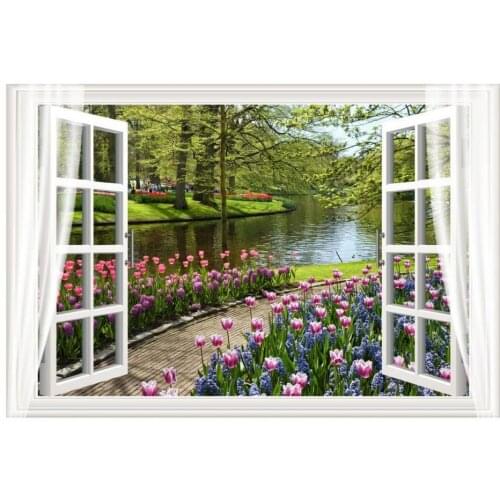 3d photo wallpaper Custom High end 3d murals wallpaper for walls 3 d Outside the flowers and trees of the landscape murals wall