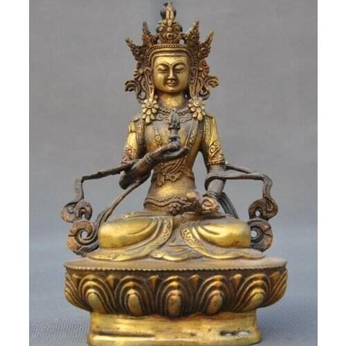 6" Tibet bronze Gilt Buddhism Vajradhara Vajrasattva Boddhisattva Buddha Statue