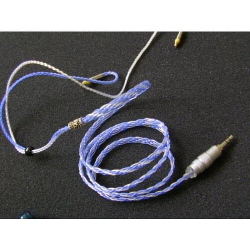 8 share silver-plated headphone cable DIY earphone wire mmcx pin