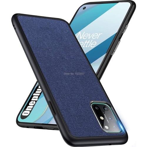 Case for Oneplus 8T coque Luxury textile Leather skin soft TPU hard phone cover for Oneplus 8T case