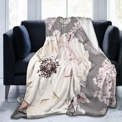 Flower soft flannel blanket sofa bedding and baby bag childrens bed sheet down quilt cover adult home textile