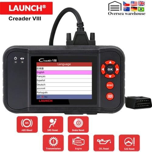 LAUNCH X431 Creader VIII OBD2 Engine ABS Airbag SRS AT diagnostic tool OBDII OBD Code Reader EPB Oil SAS reset PK crp129 crp123