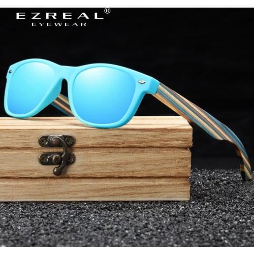 EZREAL Festival Wooden Temples Kids Sunglasses Bamboo Sun Glasses Girls Boys Baby Brand Sunglasses Children Oculos