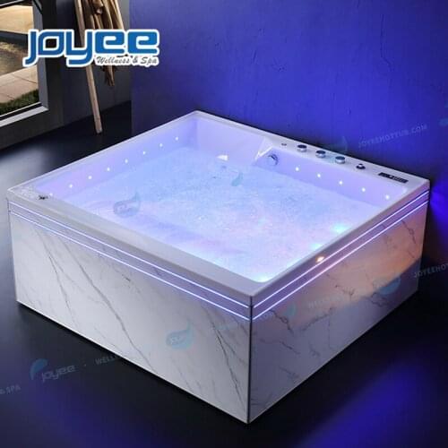 JOYEE Factory Hot Sale Pure White Acrylic 3 4 Person Indoor Whirlpool Massage Spa Bathtub with Jacuzzi Function