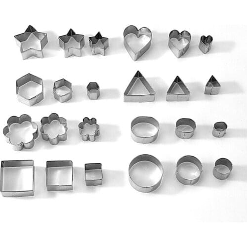 Biscuit mould 24 piece stainless steel biscuit cutting mould waffle cookie cake mould