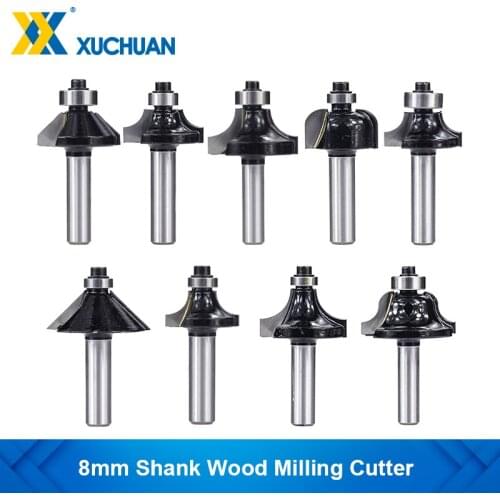 Wood Milling Cutter 8mm Shank CNC Router Bit For Woodworking Tools 45 Degree Tungsten Carbide Wood Rouer Bits