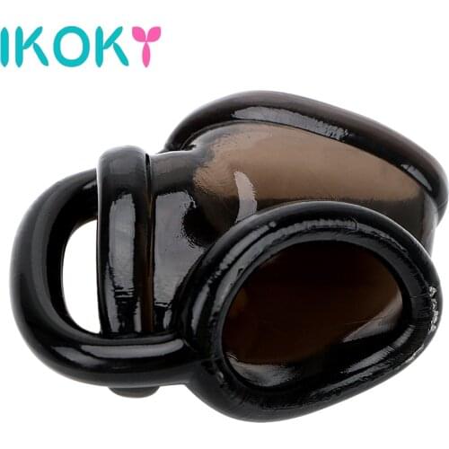 IKOKY Cock Ring Adult Products Male Chastity Device Dildo Extender Delay Ejaculation Penis Ring Sex Toys for Men Male