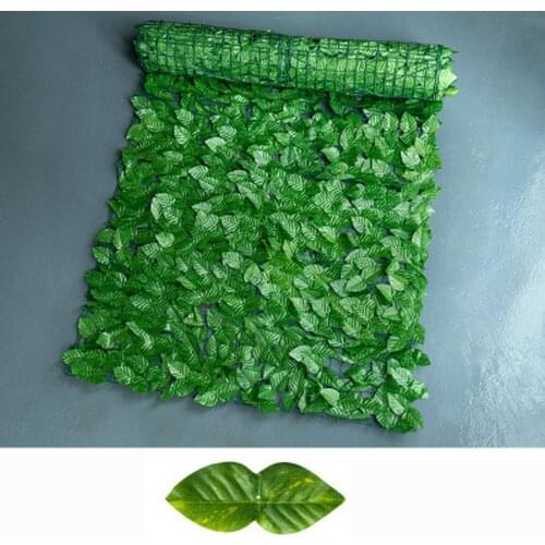 Artificial Hedge Green Leaf Ivy Fence Screen Plant Wall Fake Grass Decorative Backdrop Privacy Protection Home Balcony Garden