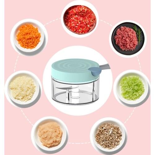 Manual garlic chopper, onion chopper 180ml vegetable chopper, fruit and vegetable multifunctional chopper, onion garlic salad