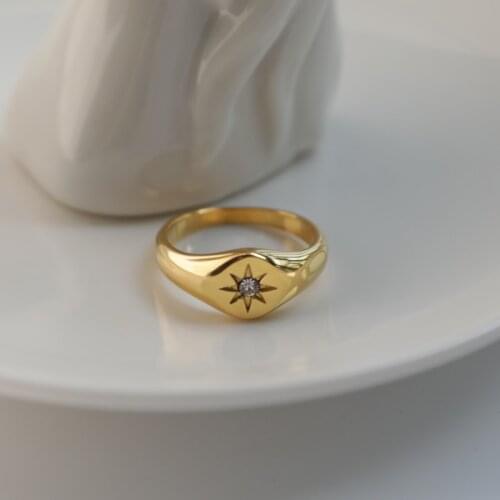 Joolim High End PVD Plated North Star Stainless Steel Rings for Women 2021 Jewelry