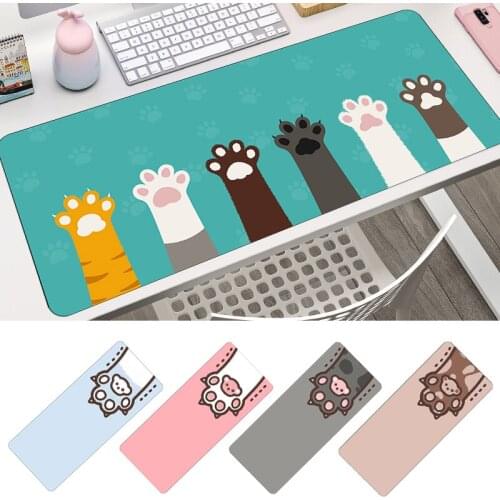 Kawaii Mouse Pad Gamer Keyboard Cute Cat Paw Mat Rubber Large Gaming Mousepad Cartoon Carpet Laptop Notebook Computer Desk Pad