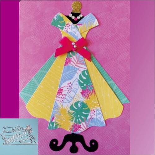 Princess dress metal cutter set, handicraft pattern template, carving template, business card printing template, 9 pieces