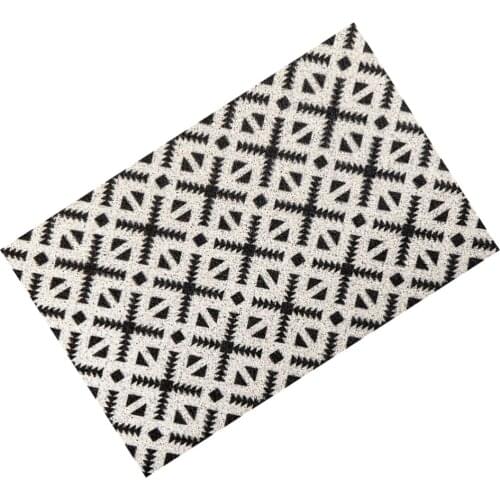 1 Pc Household Door Mat Non-skid Coil Floor Mat Practical Doormat (Black White)